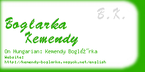 boglarka kemendy business card